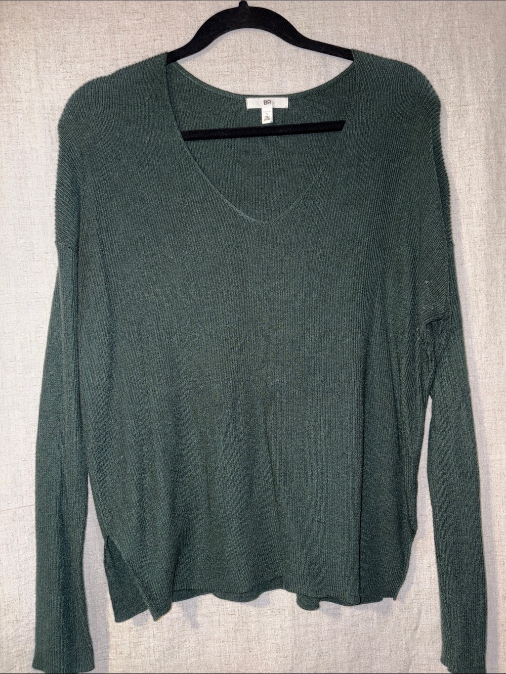 bp Green V-Neck Lightweight Knit Pullover